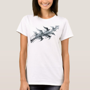 Camiseta Arte abstracto de pájaros de plata hermoso para ll