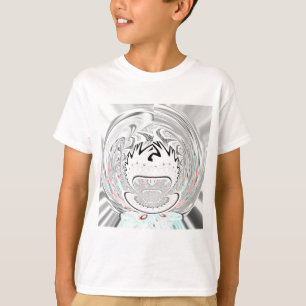 Camiseta Arte abstracto de patrón de flora gris ceniza urba