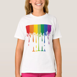 Camiseta Arte abstracto de pintura líquida que gotea arcoír
