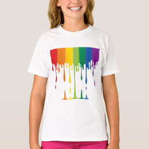 Camiseta Arte abstracto de pintura líquida que gotea arcoír