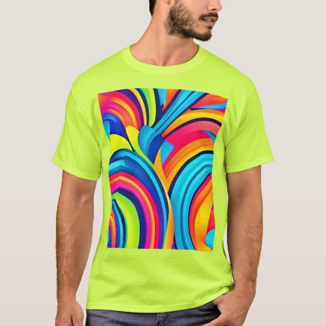 Camiseta Arte abstracto de remolino vibrante (Anverso)