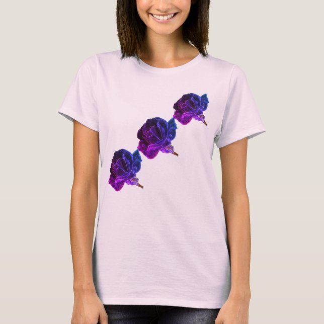 Camiseta Arte abstracto de Rosa púrpura (Anverso)