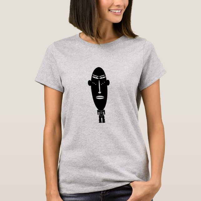 Camiseta Arte abstracto de rostro negro con silueta moderna (Anverso)