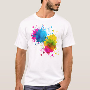Camiseta Arte abstracto de salpicadura de pintura colorida 