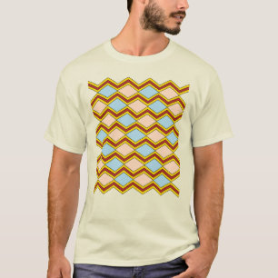 Camiseta Arte abstracto de zigzags y diamantes