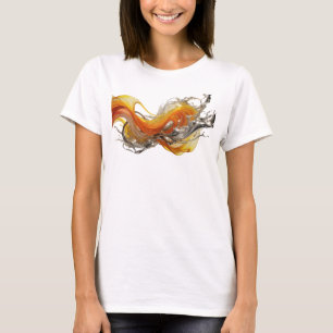 Camiseta ARTE ABSTRACTO Edgy de Plata Impresión de Moda