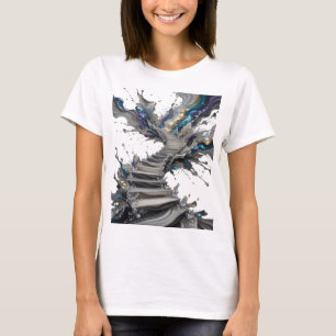 Camiseta Arte abstracto elegante en plata Arte wearable v2
