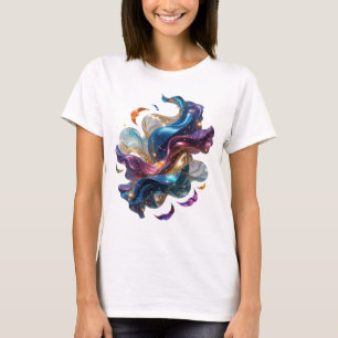 Camiseta Arte abstracto en impresión de moda de plata atrev