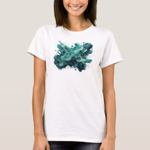Camiseta ARTE ABSTRACTO en Verde Teal Edgy Impresión de Art