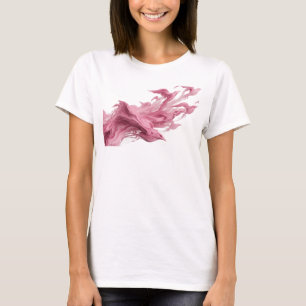 Camiseta Arte abstracto expresivo de pájaros rosados para v