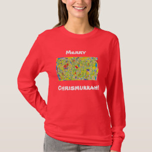 Camiseta arte abstracto feliz Chrismukkah - Jánuca y Chris