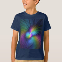 Arte abstracto fractal moderno colorido con azul