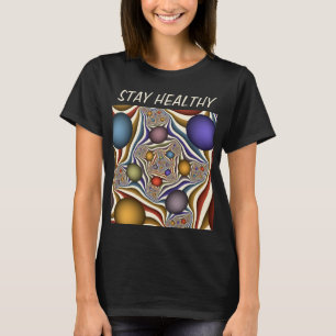 Camiseta Arte abstracto fractal moderno colorido volando