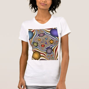 Camiseta Arte abstracto fractal moderno y colorido que vuel