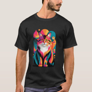 Camiseta Arte abstracto gato forestal noruego Wegies