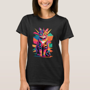 Camiseta Arte abstracto gato manchado de California