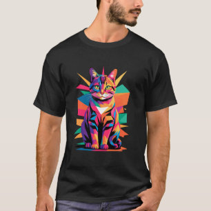 Camiseta Arte abstracto gato manchado de California