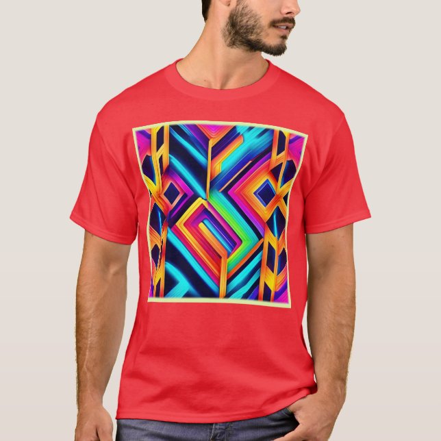 Camiseta Arte abstracto geométrico neón (Anverso)