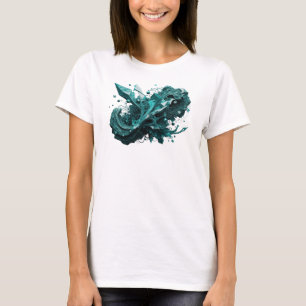 Camiseta Arte abstracto impresionante en azul turquesa Impr