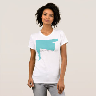 Camiseta Arte Abstracto Minimalismo Azul Blanco