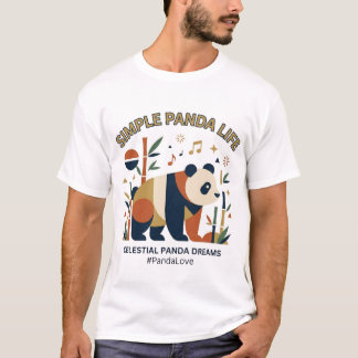 Camiseta Arte Abstracto Minimalista de Panda Geométrico Sim