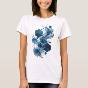 Camiseta Arte abstracto moderno azul Arte wearable