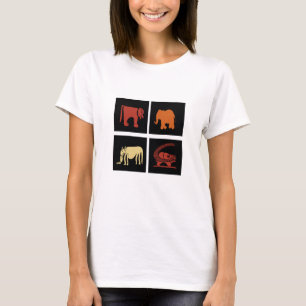 Camiseta Arte abstracto moderno de animales africanos