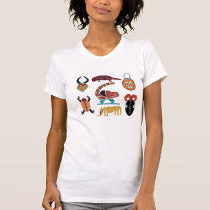 Camiseta Arte abstracto moderno de cara tribal africana col