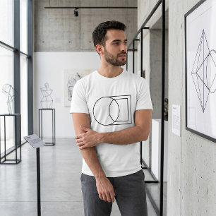 Camiseta Arte abstracto moderno de círculo cuadrado