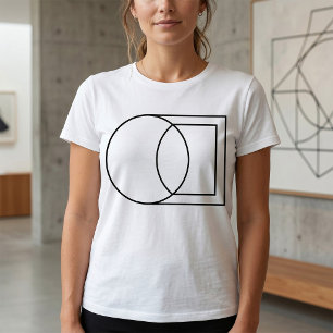 Camiseta Arte abstracto moderno de círculo cuadrado