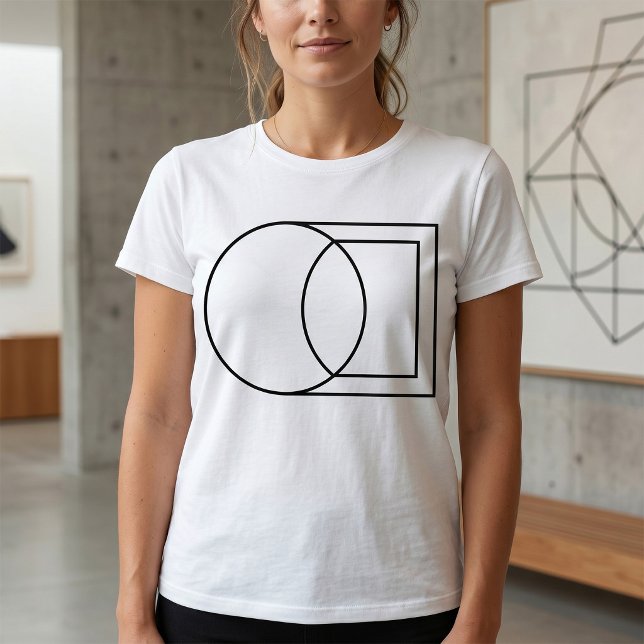 Camiseta Arte abstracto moderno de círculo cuadrado (Subido por el creador)
