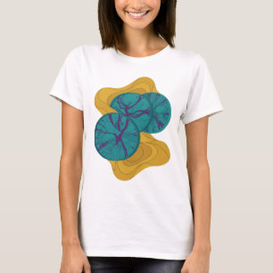 Camiseta Arte abstracto moderno diseño plateado crujiente v