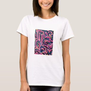 Camiseta Arte abstracto pintado a mano con grafitis del gri