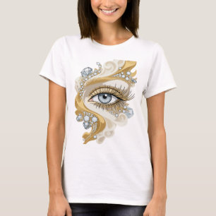Camiseta ARTE ABSTRACTO Plata Brillante Diseño Moderno v2