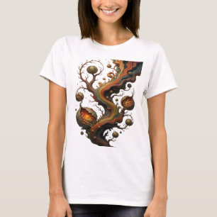 Camiseta Arte abstracto plateado de diseño gráfico v2