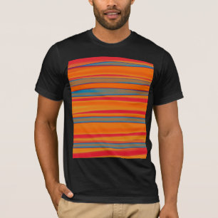 Camiseta Arte abstracto retro colorido a rayas