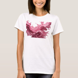 Camiseta Arte abstracto rosa con estilo