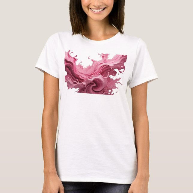 Camiseta Arte abstracto rosa con estilo (Anverso)