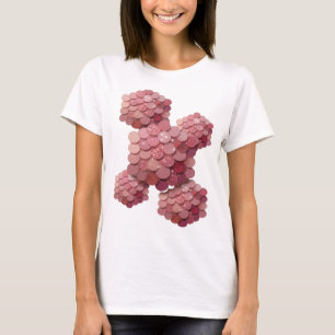 Camiseta Arte abstracto rosa crujiente Diseño gráfico
