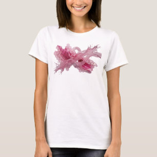 Camiseta Arte abstracto rosa juguetón Arte wearable