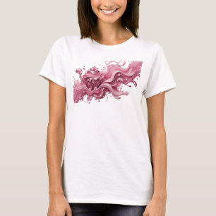 Camiseta Arte abstracto rosa juguetón Arte wearable