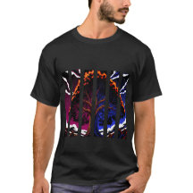 Arte abstracto vibrante de árbol forestal en panel