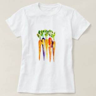 Camiseta Arte acuarela de zanahorias simples