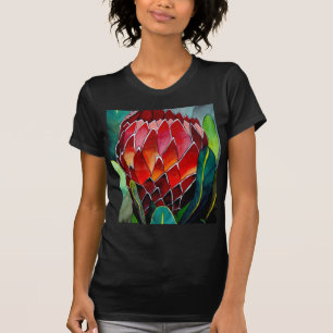 Camiseta Arte acuarela original de la flor Protea Roja