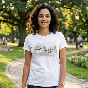 Camiseta Arte acuarela presidencial del Monte Rushmore