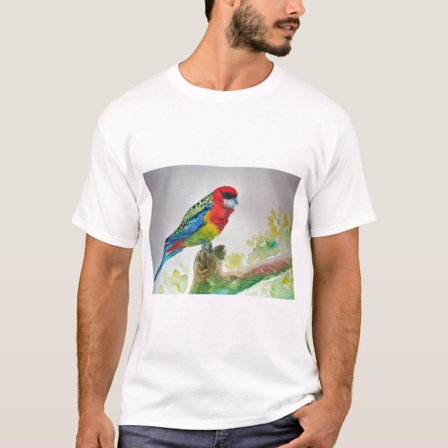 Camiseta Arte acuático australiano de loro rosella T Shirt (Anverso)