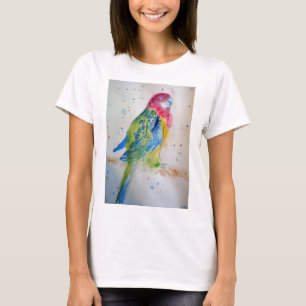 Camiseta Arte acuático australiano de loro rosella T Shirt