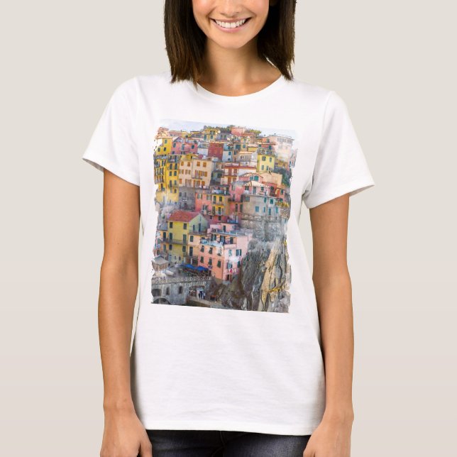 Camiseta Arte acuático de Cinque Terre (Anverso)