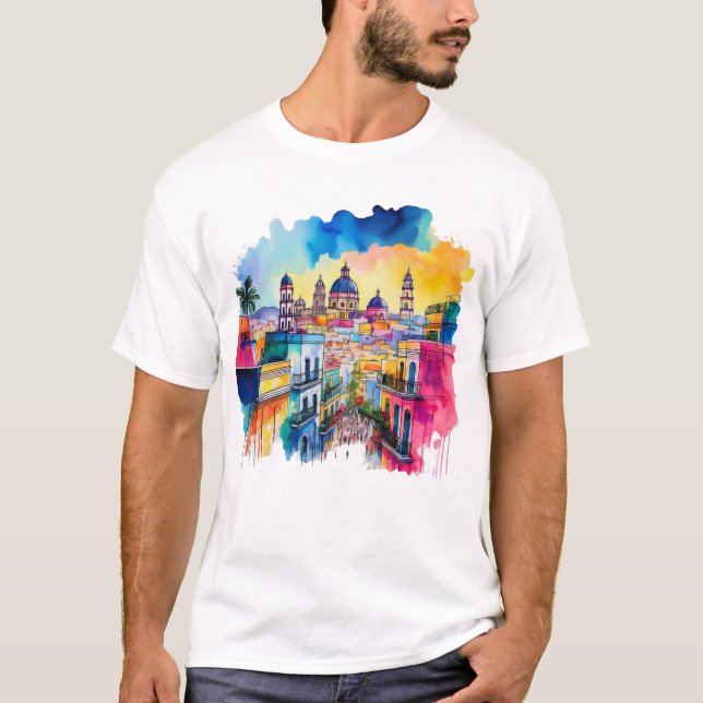 Camiseta Arte acuático de Ciudad de México (Anverso)