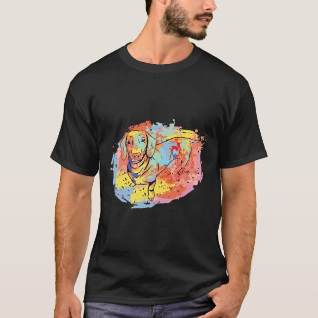Camiseta Arte acuático de Dachshund (Anverso)